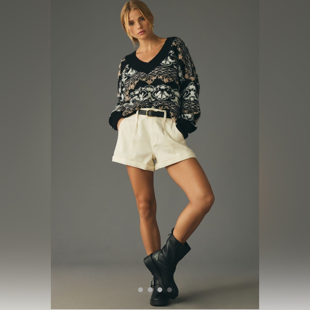 By Anthropologie Textured V-Neck Sweater